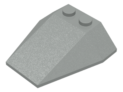 Brick Wedged, Sloped 4 x 4 Triple, No Stud Notches in Light Gray