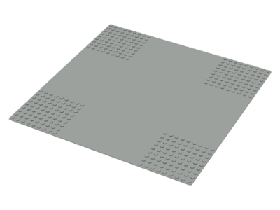 Baseplate 32 x 32 with 9-Stud Crossroads [Plain] in Light Gray