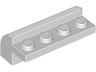 Brick Curved 2 x 4 x 1 1/3 in Light Gray