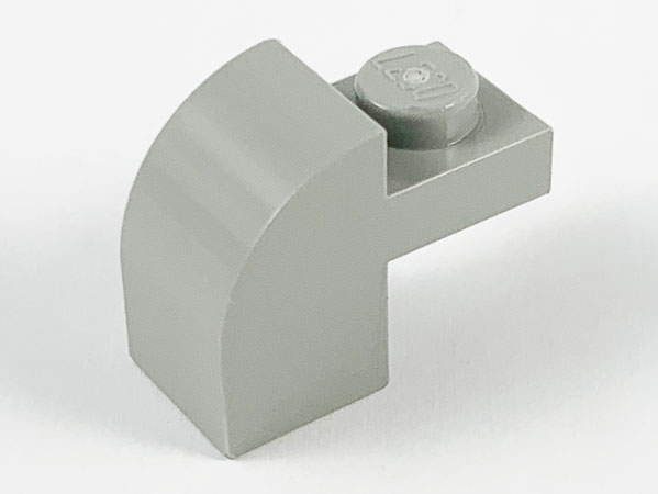 Brick Curved 1 x 2 x 1 1/3 with Curved Top in Light Gray