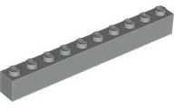 Brick 1 x 10 in Light Gray