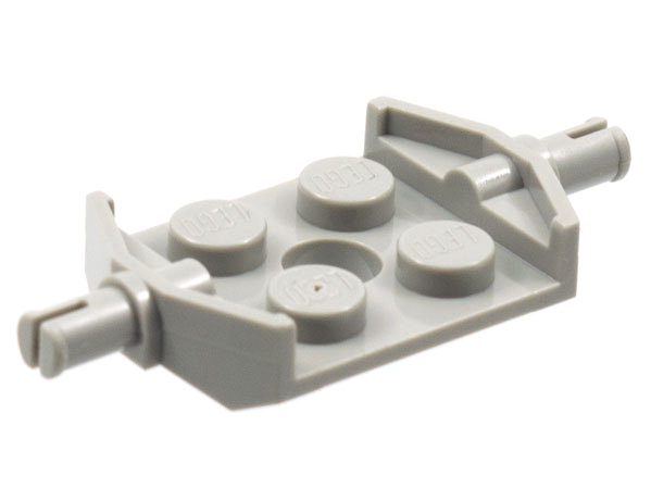 Plate Special 2 x 2 with Wheels Holder Wide in Light Gray