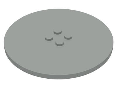 Plate Special Round 8 x 8 with 2 x 2 Center Studs with Groove in Light Gray