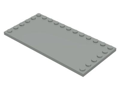 Plate Special 6 x 12 with Studs on 3 Edges in Light Gray