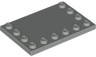 Plate Special 4 x 6, Studs on 3 Edges in Light Gray