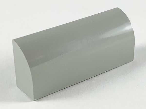 Brick Curved 1 x 4 x 1 1/3 No Studs, Lowered Inside Support in Light Gray