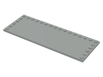 Plate Special 6 x 16, Studs on 3 Edges in Light Gray
