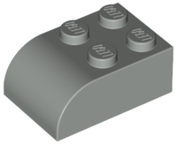 Brick Curved 2 x 3 in Light Gray