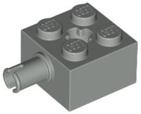 Brick Special 2 x 2 with Pin and Axle Hole in Light Gray
