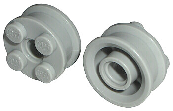 Wheel Freestyle with 2 x 2 Studs and Pin Hole in Light Gray