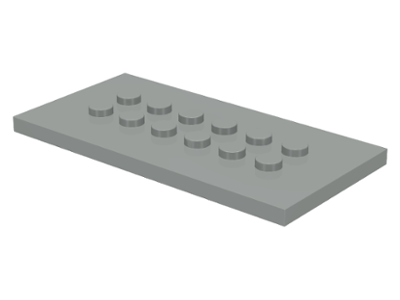 Plate Special 4 x 8 with Studs in Centre in Light Gray