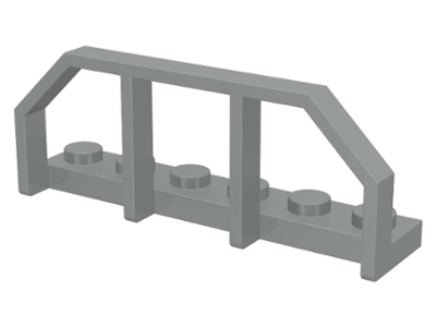 Plate Special 1 x 6 with Train Wagon End Fence in Light Gray