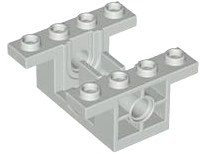 Gearbox 4 x 4 x 1 2/3 with 1 x 2 Cutouts, Pin Holes in Light Gray