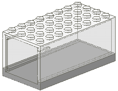 HO Scale Accessory Garage 4 x 8 x 3 Box with Trans-Clear Top in Light Gray
