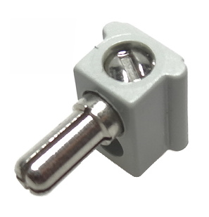 Electric Connector, 1 Way Male Squared [Complete Assembly] in Light Gray