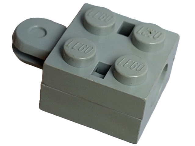 Arm Holder Brick 2 x 2 without Hole and 1 Arm in Light Gray