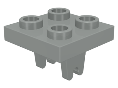 Plate Special 2 x 2 with Wheel Holder Bottom in Light Gray