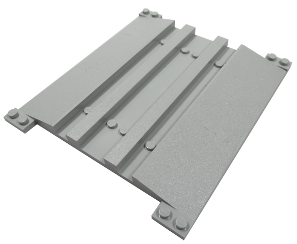 Vehicle Track, Train, Level Crossing Base in Light Gray