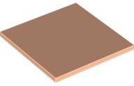Tile 6 x 6 with Bottom Tubes in Light Nougat