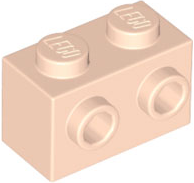 Brick Special 1 x 2 with 2 Studs on 1 Side in Light Nougat