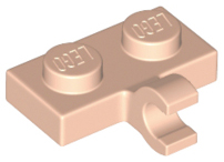 Plate Special 1 x 2 with Clip Horizontal on Side in Light Nougat