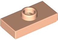 Plate Special 1 x 2 with 1 Stud with Groove and Inside Stud Holder (Jumper) in Light Nougat