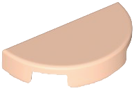 Tile Round 1 x 2 Half Circle in Light Nougat