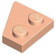 Wedge Plate 2 x 2 Right in Light Nougat