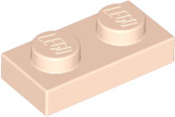 Plate 1 x 2 in Light Nougat