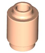 Brick Round 1 x 1 Open Stud in Light Nougat