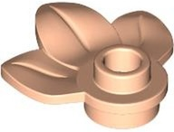 Plant, Plate 1 x 1 Round with 3 Leaves in Light Nougat