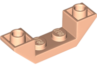 Brick Sloped Inverted 45° 4 x 1 Double with 1 x 2 Recessed in Light Nougat