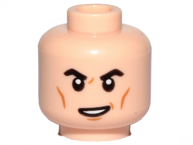 Head Black Eyebrows, Medium Nougat Cheek Lines, Lopsided Open Mouth Pattern, Light Nougat