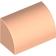 Brick Curved 1 x 2 x 1 No Studs in Light Nougat
