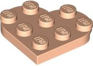 Plate Angled 3 x 3 with Heart Shape in Light Nougat