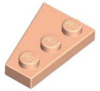 Wedge Plate 3 x 2 Right in Light Nougat