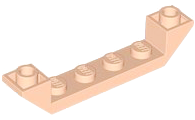 Brick Sloped Inverted 45° 6 x 1 Double with 1 x 4 Recessed in Light Nougat