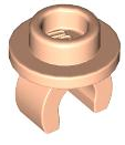 Plate Special Round 1 x 1 with Hollow Stud and Underside Clip in Light Nougat