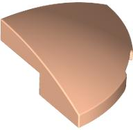 Brick Round Corner, Curved 2 x 2 x 2/3 Quarter Circle With 1 x 1 Bottom Cutout in Light Nougat