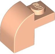 Brick Curved 1 x 2 x 1 1/3 with Curved Top in Light Nougat
