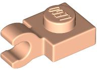 Plate Special 1 x 1 with Clip Horizontal [Thick Open O Clip] in Light Nougat