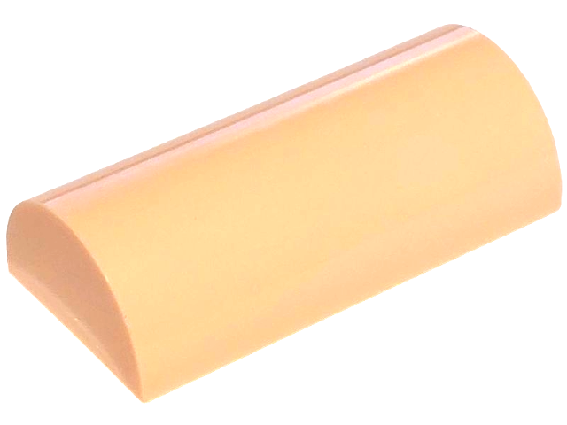 Brick Curved 2 x 4 Double, No Studs, with Groove in Light Nougat