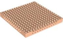 Brick Special 16 x 16 x 1 1/3 with Pin Holes in Light Nougat