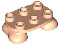 Feet, 2 x 3 x 2/3 with 6 Studs on Top in Light Nougat