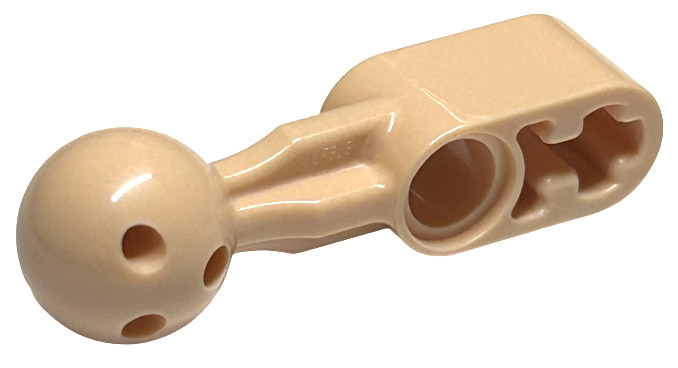 Technic Beam 1 x 2 with Ball Joint Holes in Ball in Light Nougat