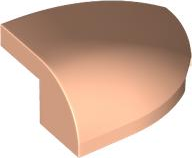 Brick Round, Curved Double 3 x 2 Beveled with Stud Notch Right in Light Nougat