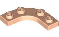 Plate Round Corner 3 x 3 with 2 x 2 Round Cutout in Light Nougat