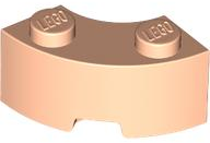 Brick Round Corner 2 x 2 Macaroni with Stud Notch and Reinforced Underside [New Style] in Light Nougat