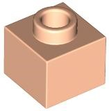 Plate 1 x 1 x 2/3 with Open Stud in Light Nougat