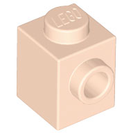 Brick Special 1 x 1 with Stud on 1 Side in Light Nougat